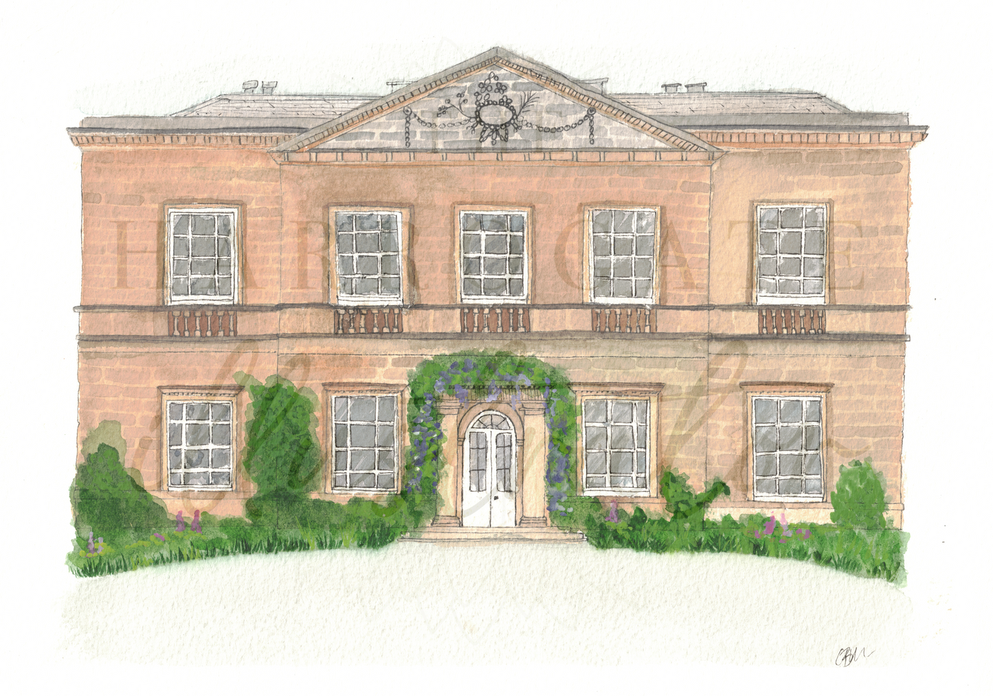 Middleton Lodge Mounted Print